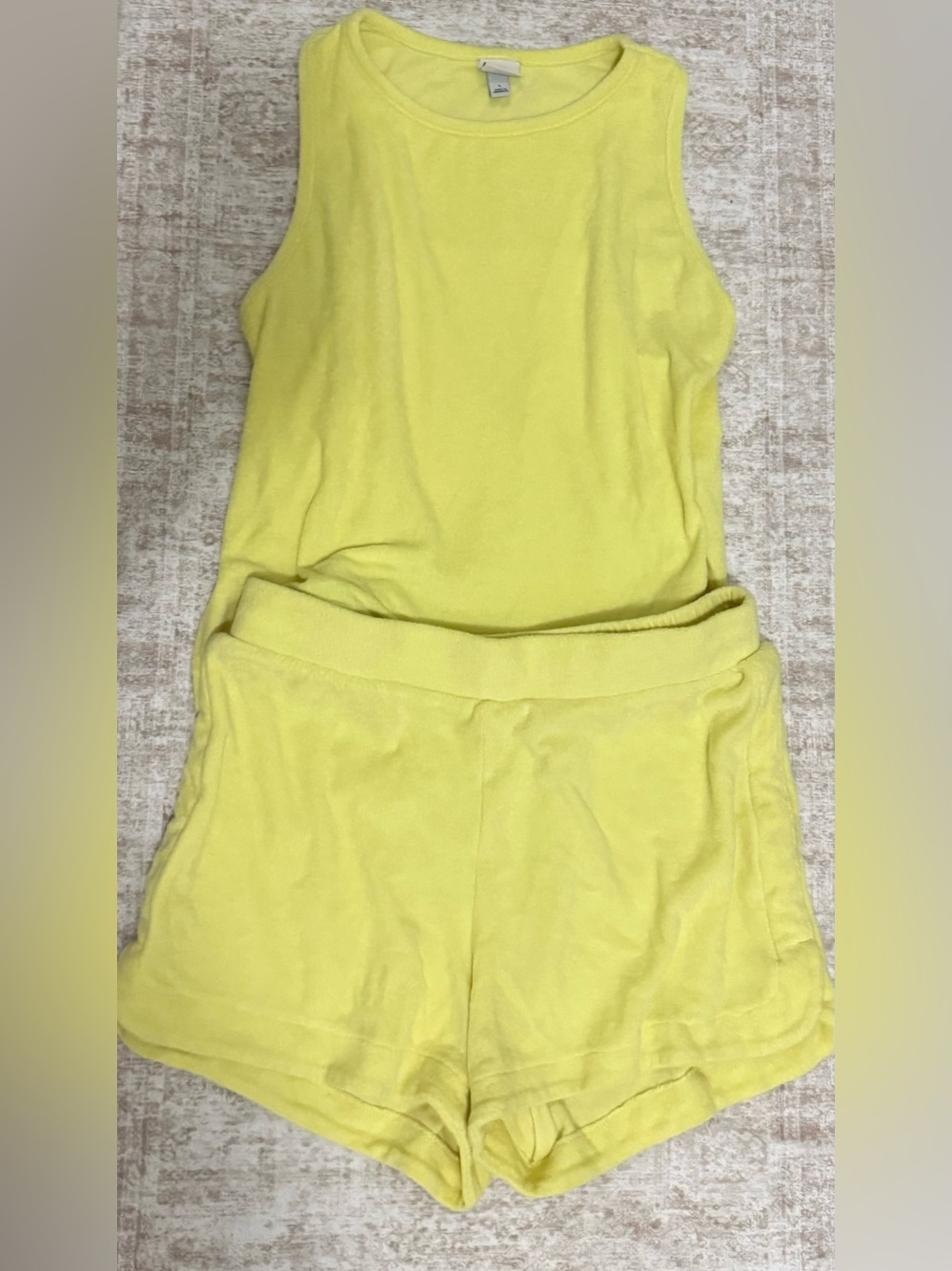 Yellow Tank Top and Shorts Set